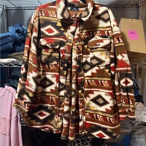 Aztec Print Button-Up Jacket